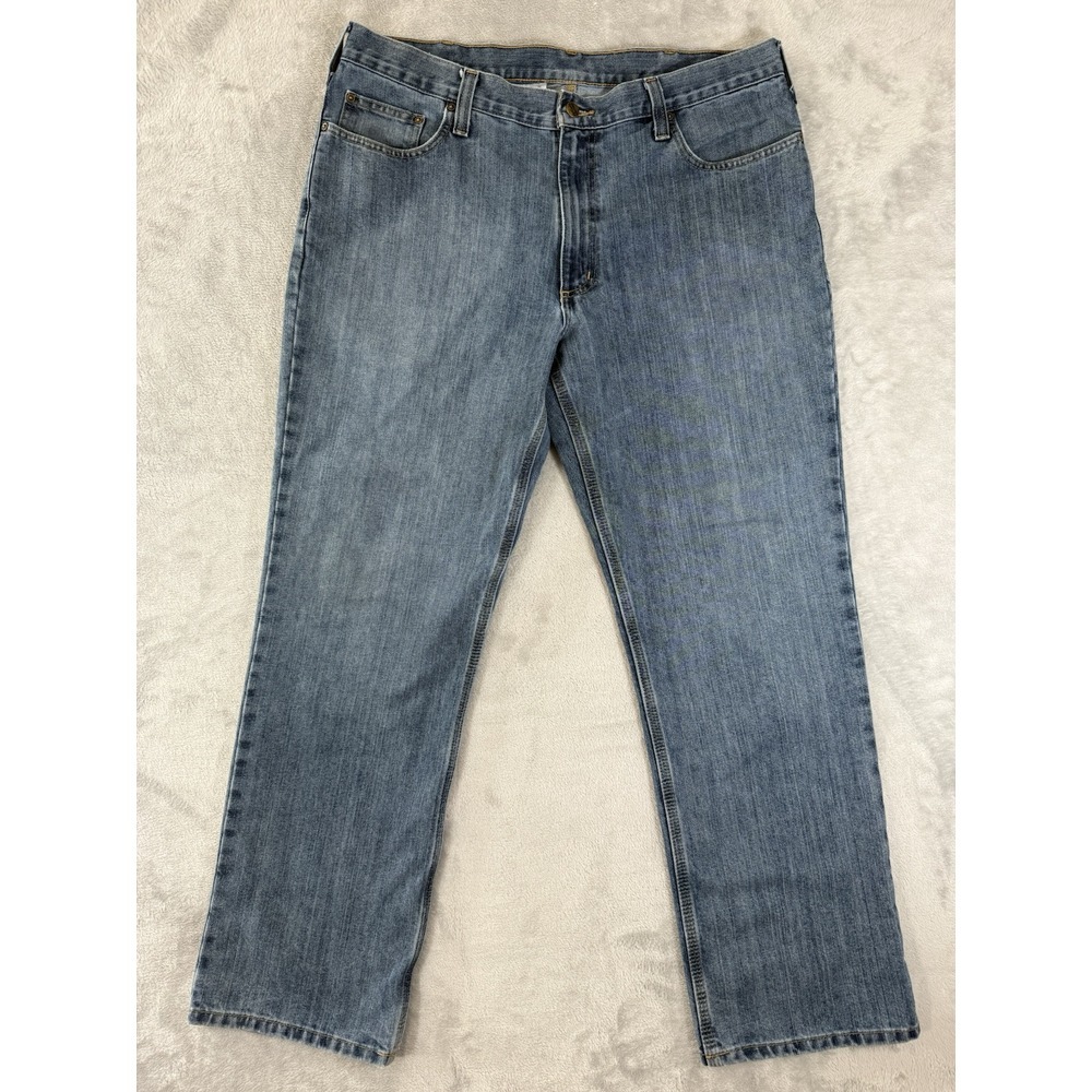 Carhartt Jeans Mens 38x32 Blue Denim Relaxed Fit 5 Pocket Workwear